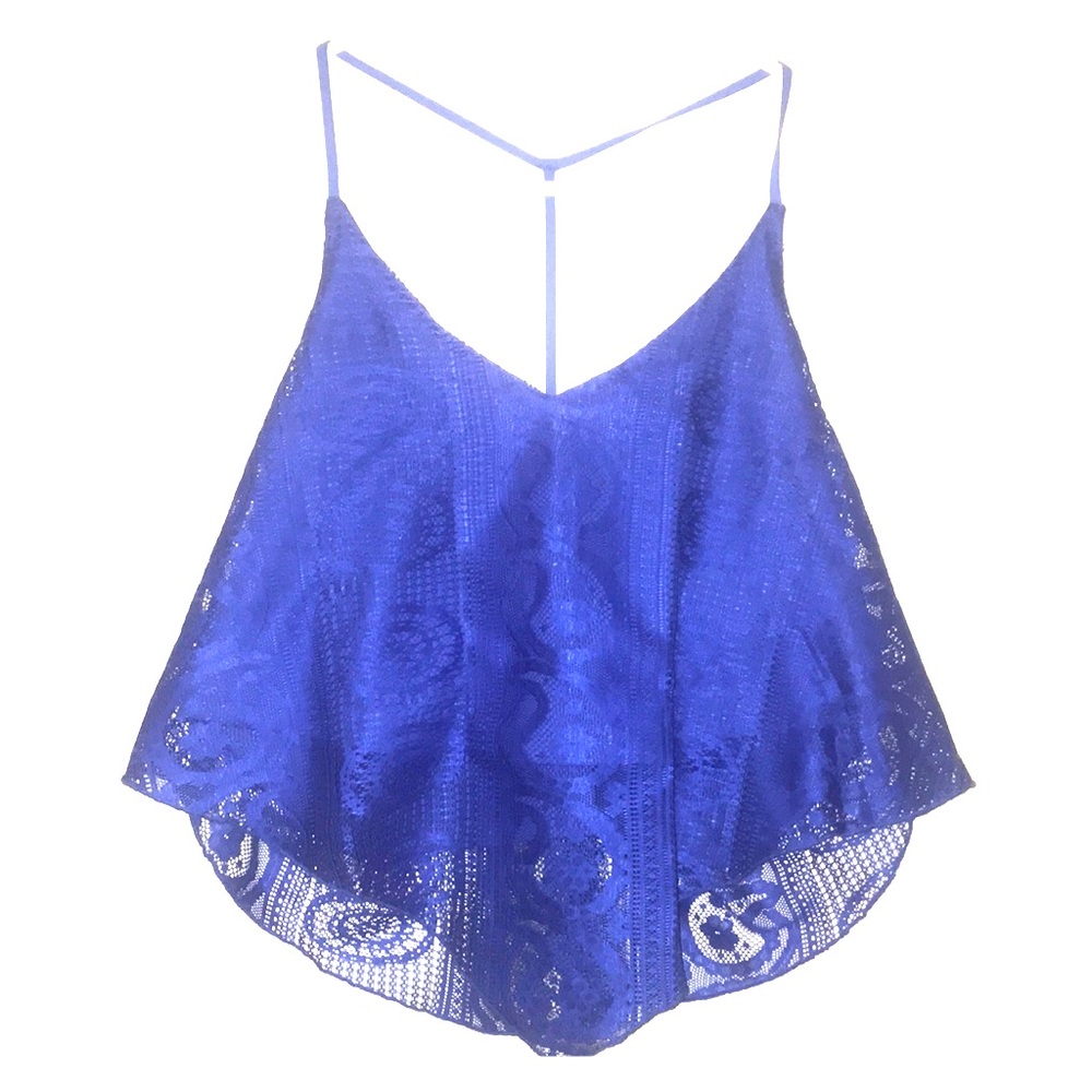 Blue crop tank top. Only used once.